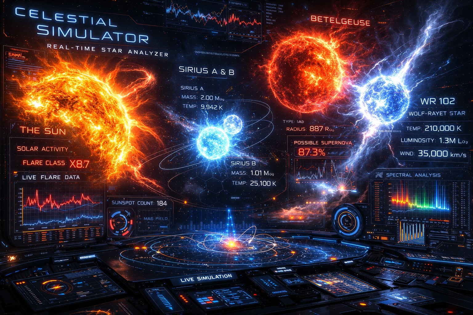 Celestial Simulator — live screenshot